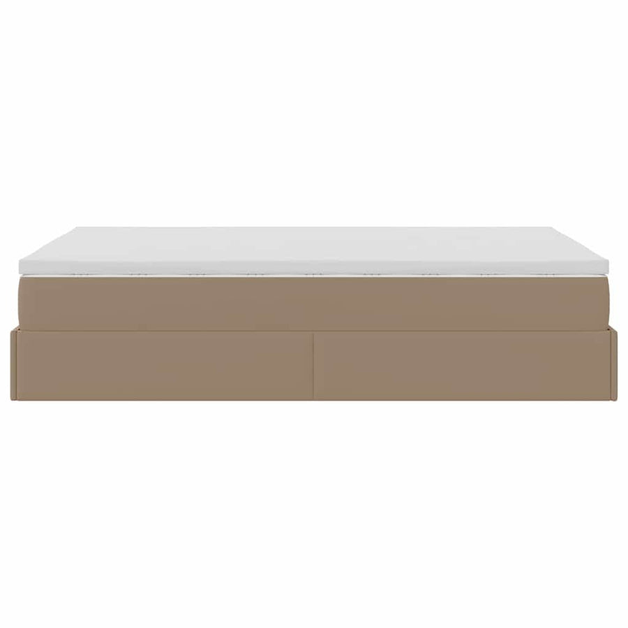 Ottoman bed met matras 120x200cm kunstleer cappuccinokleurig