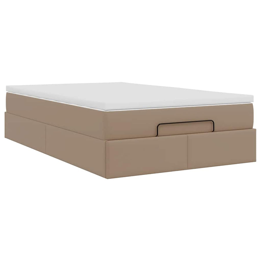 Ottoman bed met matras 120x200cm kunstleer cappuccinokleurig