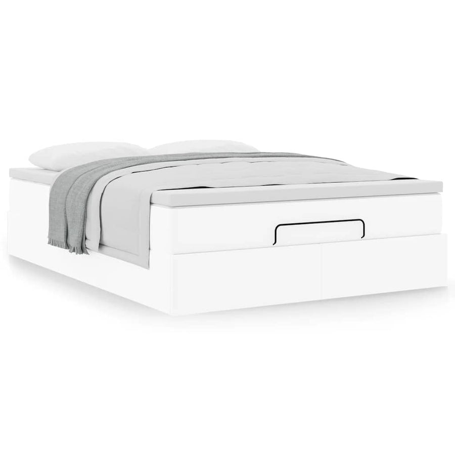 Ottoman bed met matras 140x190cm kunstleer wit
