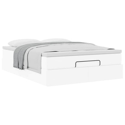 Ottoman bed met matras 140x190cm kunstleer wit