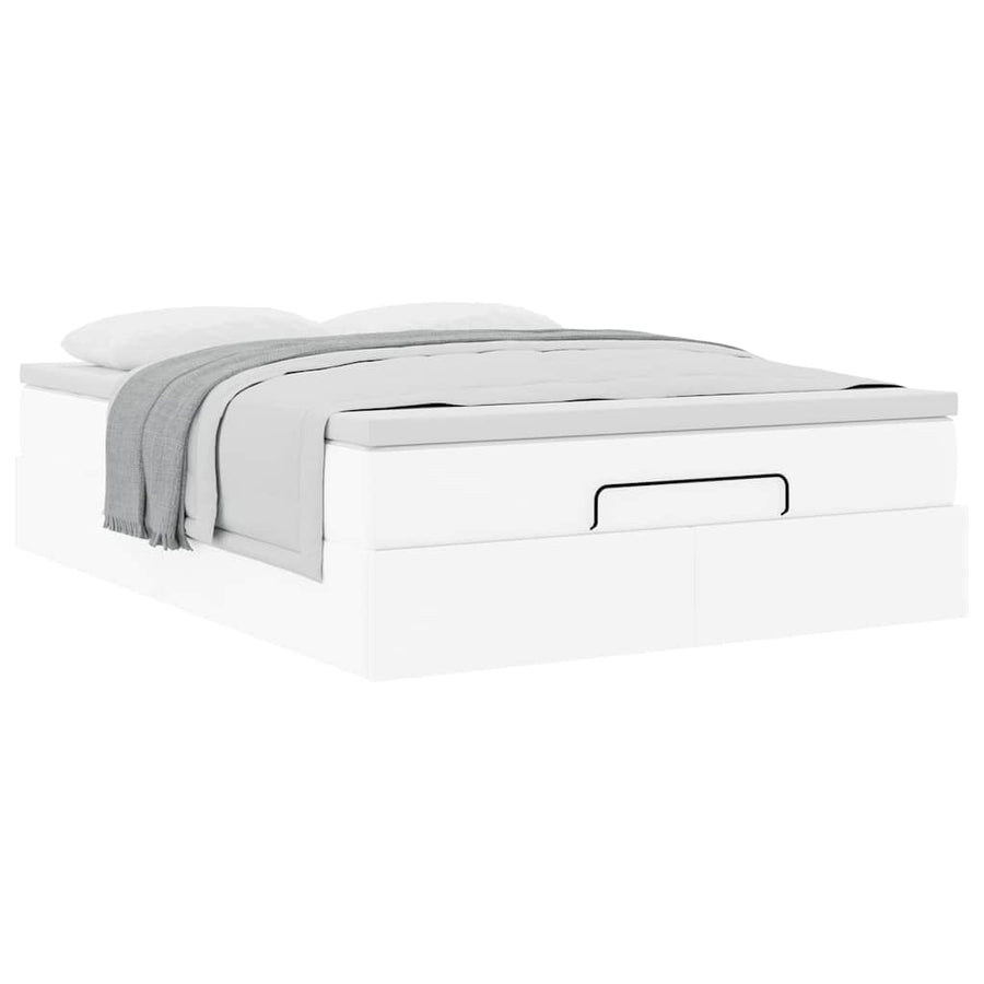 Ottoman bed met matras 140x190cm kunstleer wit