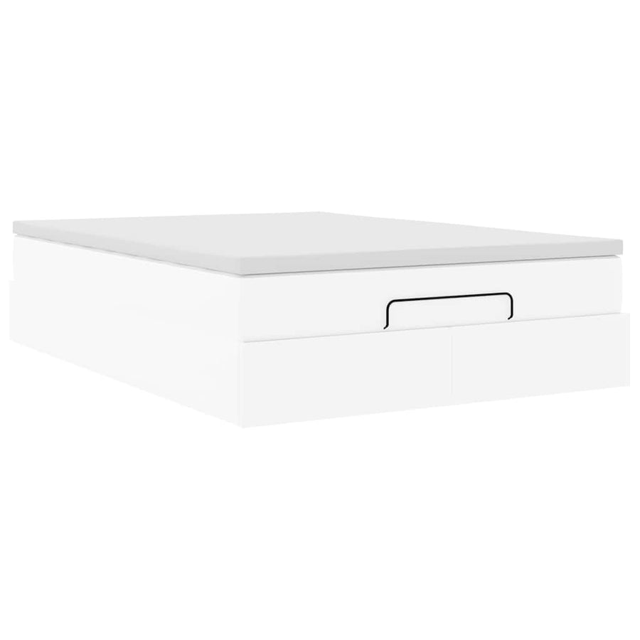 Ottoman bed met matras 140x190cm kunstleer wit