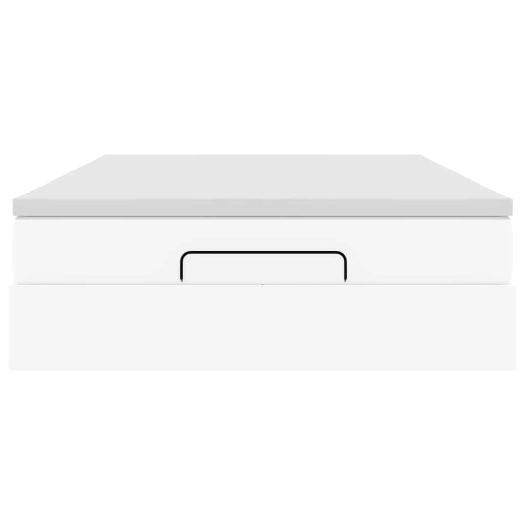 Ottoman bed met matras 140x190cm kunstleer wit