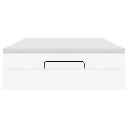 Ottoman bed met matras 140x190cm kunstleer wit
