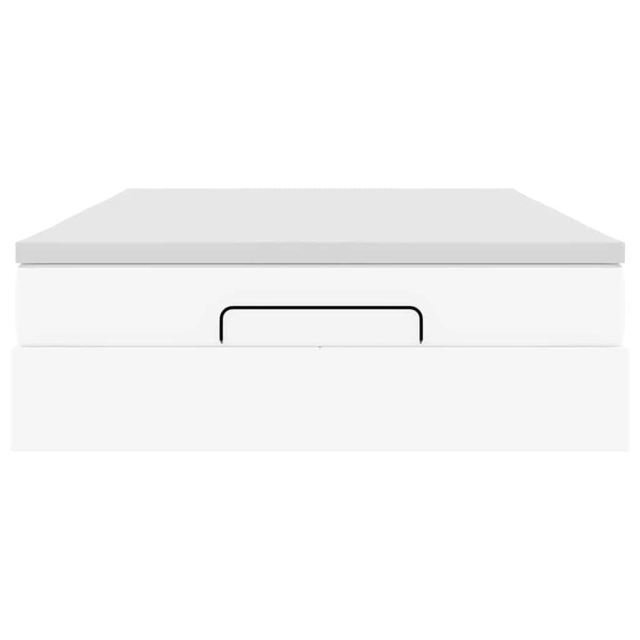 Ottoman bed met matras 140x190cm kunstleer wit