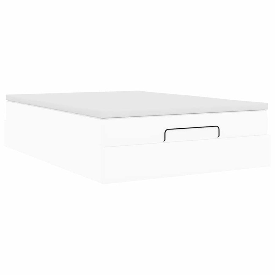 Ottoman bed met matras 140x190cm kunstleer wit