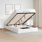 Ottomaans bed met matras 140x190 cm wit