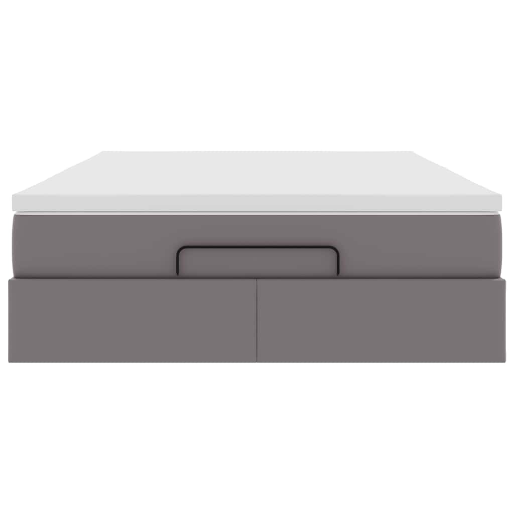 Ottoman bed met matras 140x190cm kunstleer grijs