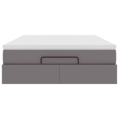 Ottoman bed met matras 140x190cm kunstleer grijs
