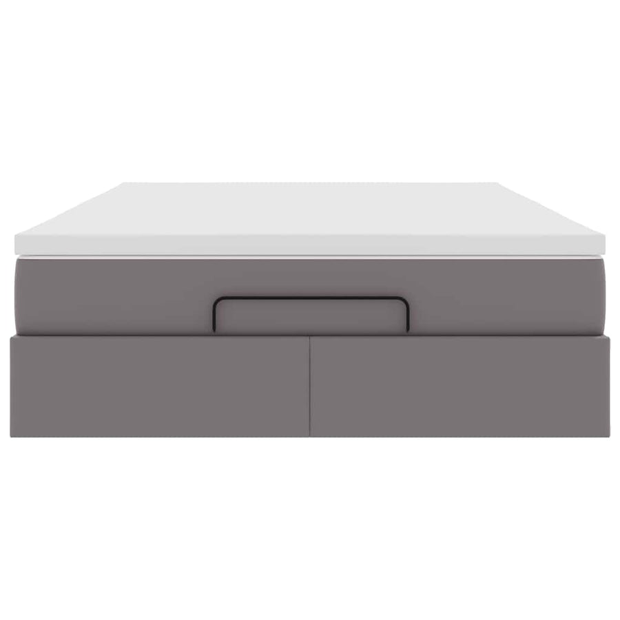 Ottoman bed met matras 140x190cm kunstleer grijs