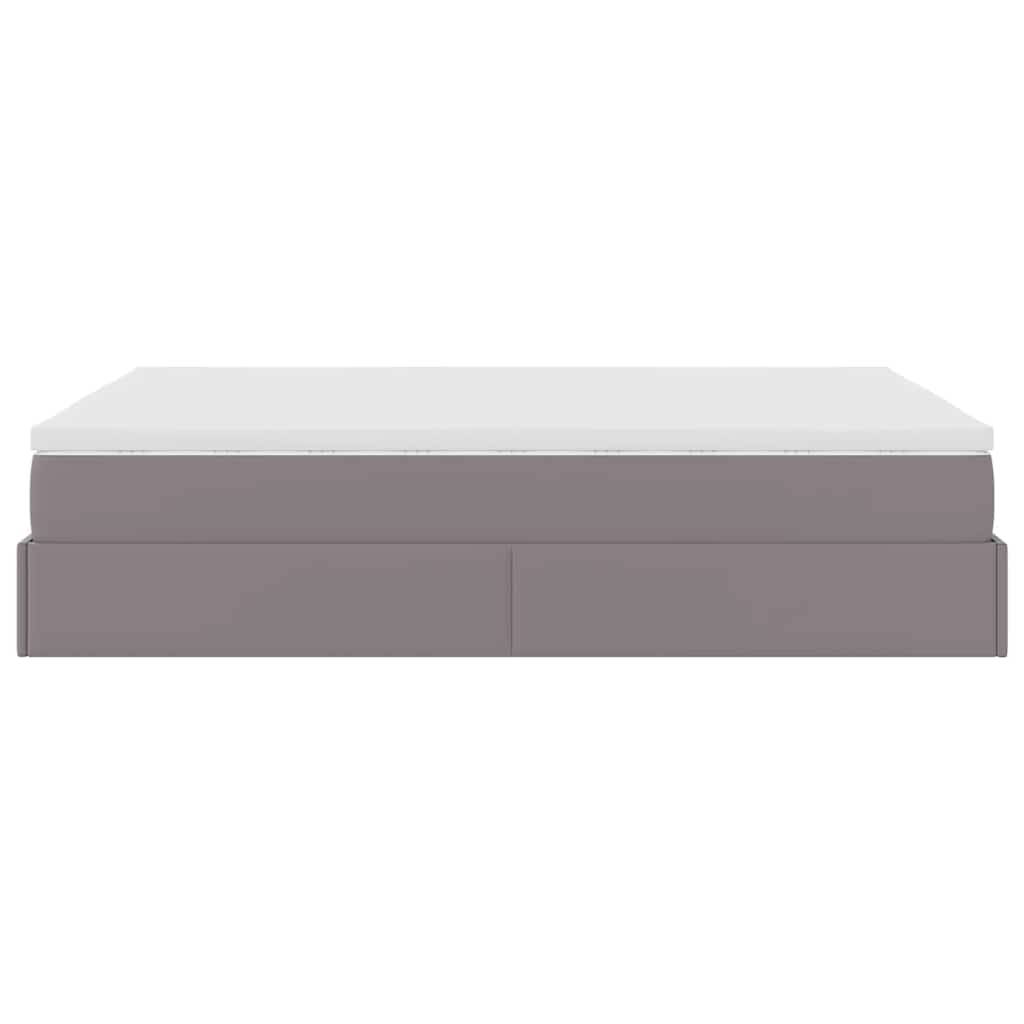Ottoman bed met matras 140x190cm kunstleer grijs