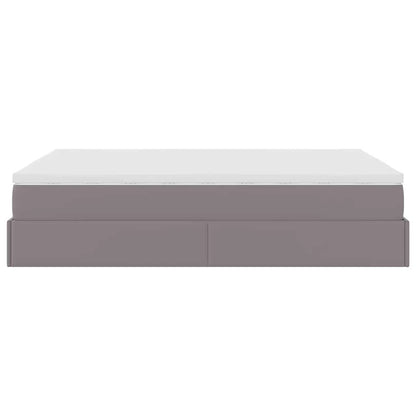 Ottoman bed met matras 140x190cm kunstleer grijs