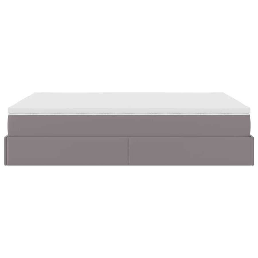 Ottoman bed met matras 140x190cm kunstleer grijs