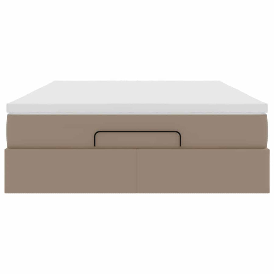 Ottoman bed met matras 140x190cm kunstleer cappuccinokleurig