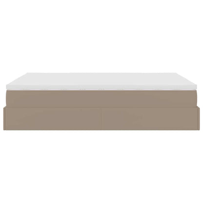 Ottoman bed met matras 140x190cm kunstleer cappuccinokleurig