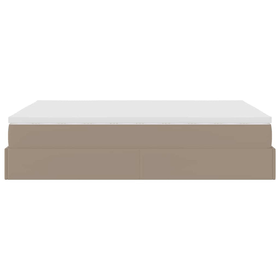 Ottoman bed met matras 140x190cm kunstleer cappuccinokleurig
