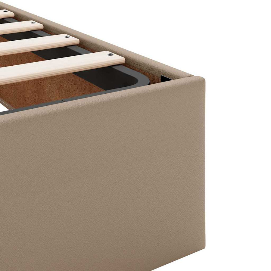 Ottoman bed met matras 140x190cm kunstleer cappuccinokleurig