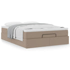 Ottoman bed with mattress 140x190cm faux leather cappuccino coloured