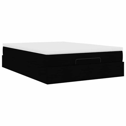 Ottoman bed met matras 140x200cm kunstleer zwart