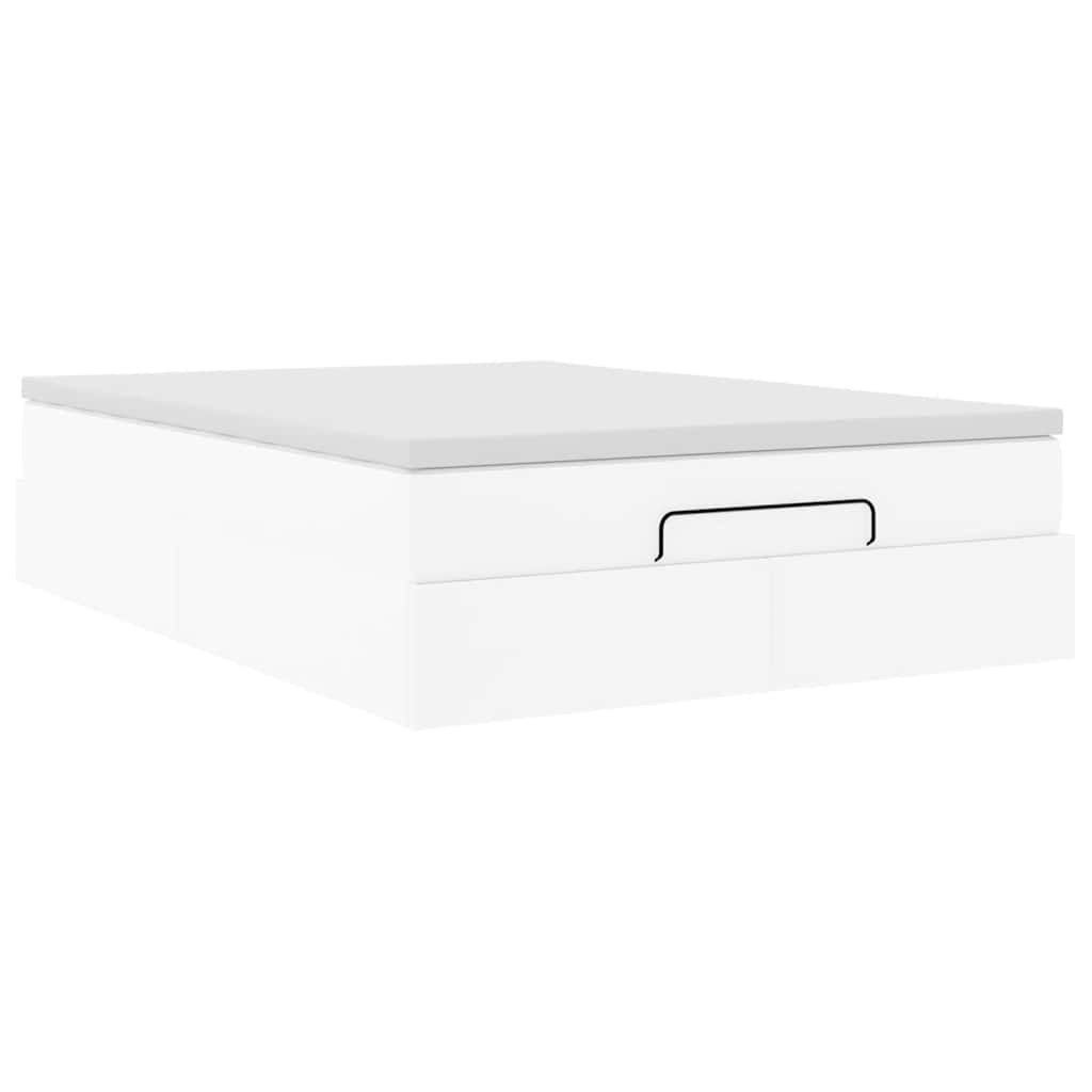 Ottoman bed met matras 140x200cm kunstleer wit