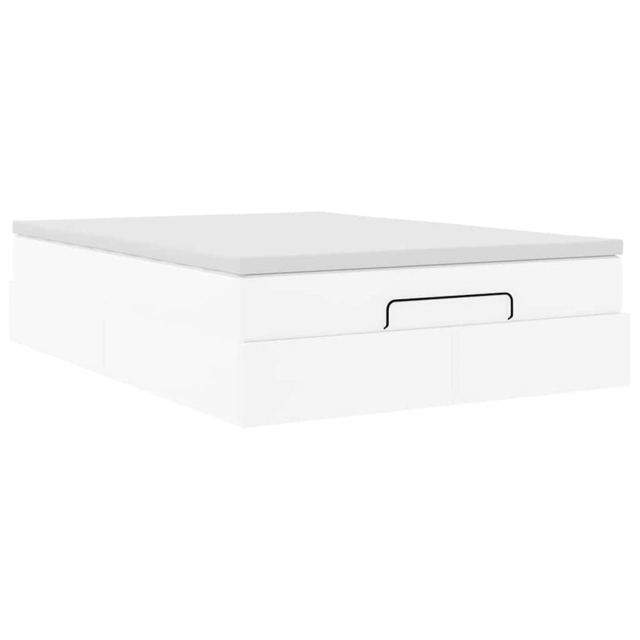 Ottoman bed met matras 140x200cm kunstleer wit
