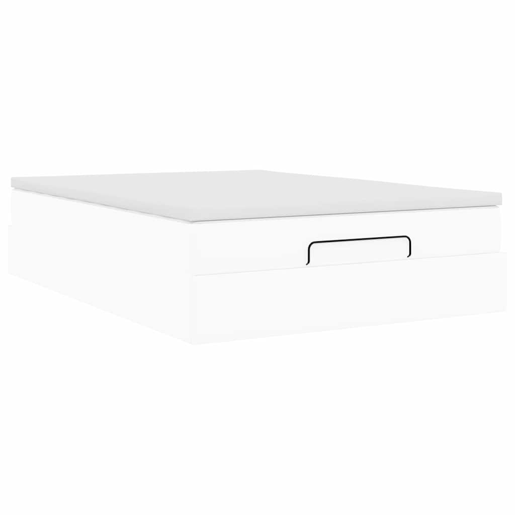 Ottoman bed met matras 140x200cm kunstleer wit