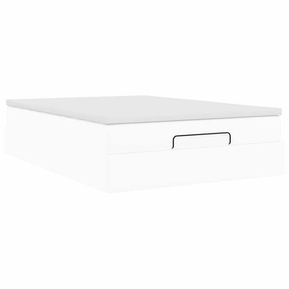 Ottoman bed met matras 140x200cm kunstleer wit