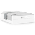 Ottoman bed with mattress 140x200cm faux leather white