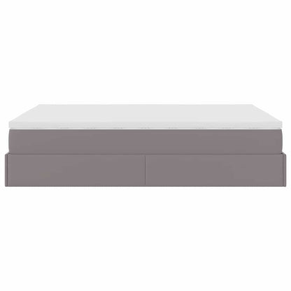 Ottoman bed met matras 140x200cm kunstleer grijs