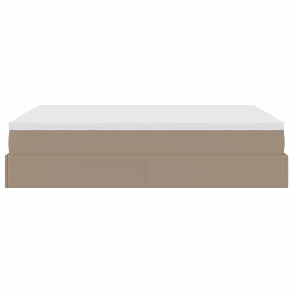 Ottoman bed met matras 140x200cm kunstleer cappuccinokleurig