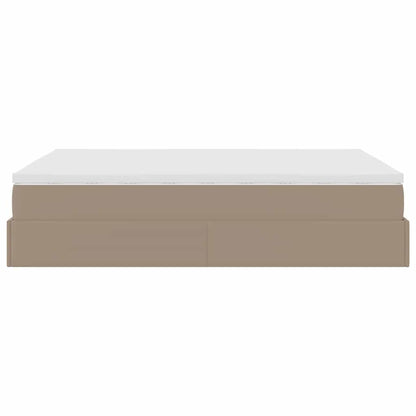 Ottoman bed met matras 140x200cm kunstleer cappuccinokleurig