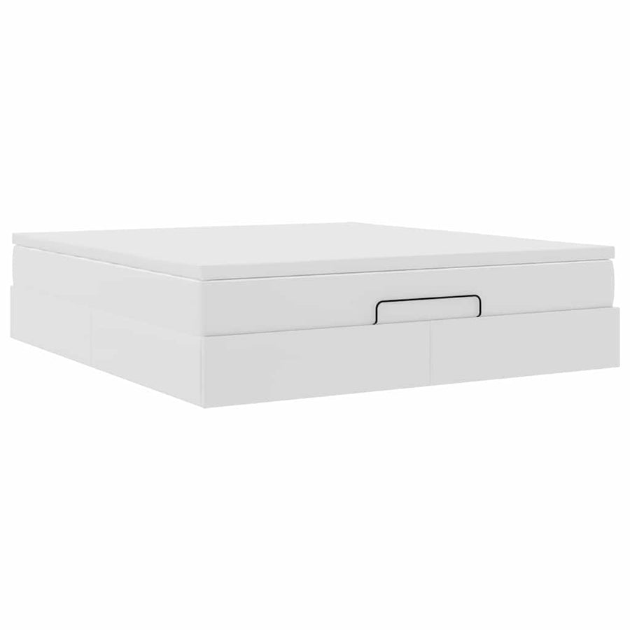 Ottoman bed met matras 160x200cm kunstleer wit