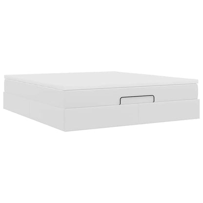 Ottoman bed met matras 160x200cm kunstleer wit
