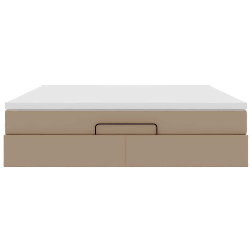 Ottoman bed met matras 160x200cm kunstleer cappuccinokleurig