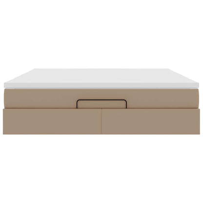 Ottoman bed met matras 160x200cm kunstleer cappuccinokleurig