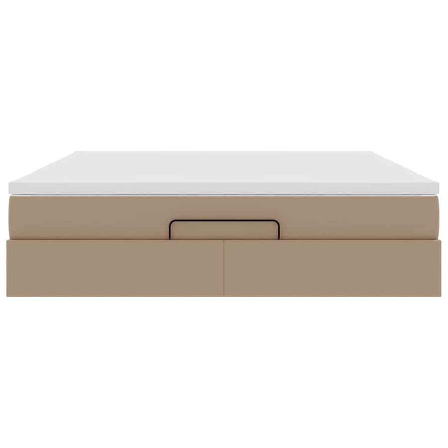 Ottoman bed met matras 160x200cm kunstleer cappuccinokleurig