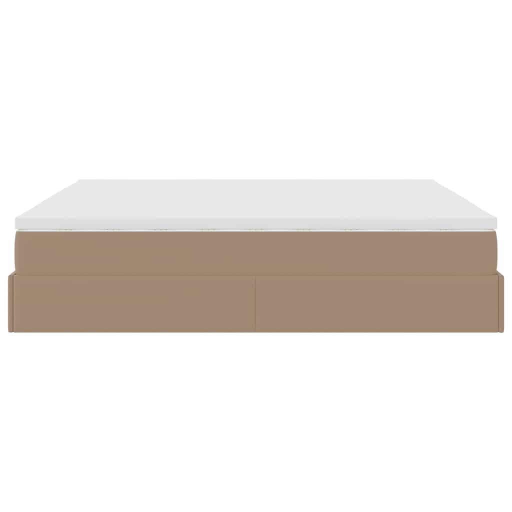 Ottoman bed met matras 160x200cm kunstleer cappuccinokleurig