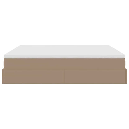Ottoman bed met matras 160x200cm kunstleer cappuccinokleurig