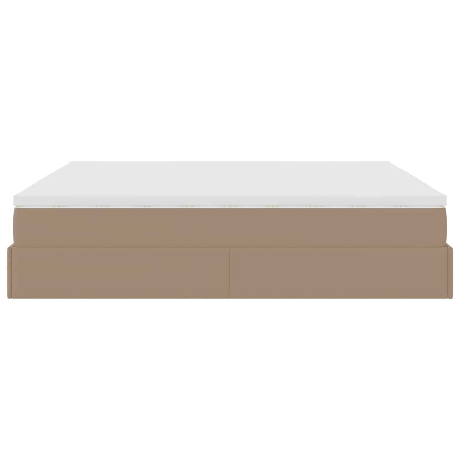 Ottoman bed met matras 160x200cm kunstleer cappuccinokleurig