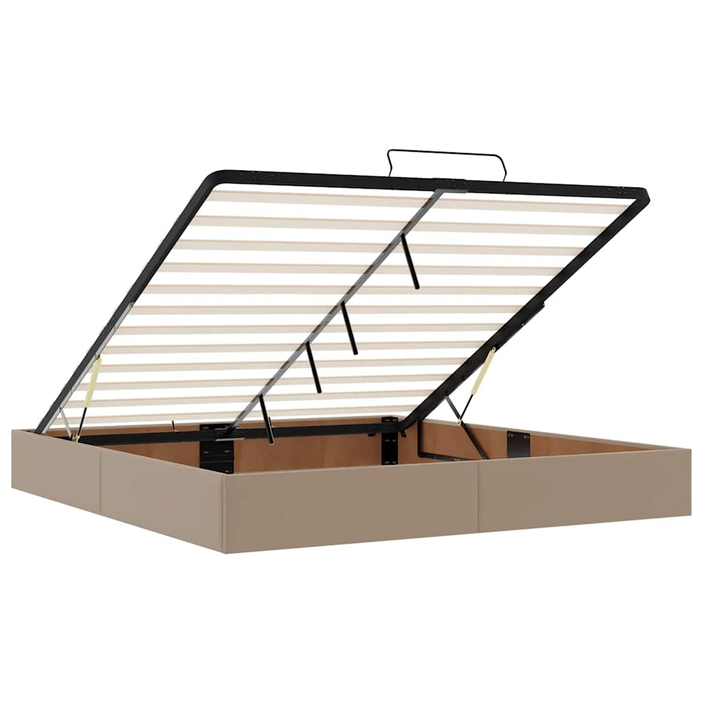 Ottoman bed met matras 160x200cm kunstleer cappuccinokleurig