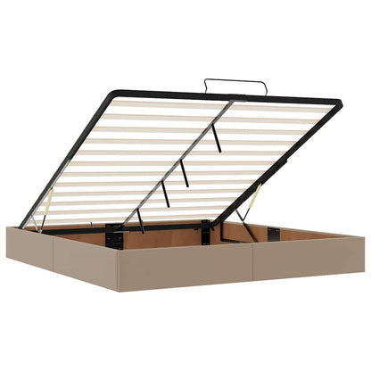 Ottoman bed met matras 160x200cm kunstleer cappuccinokleurig