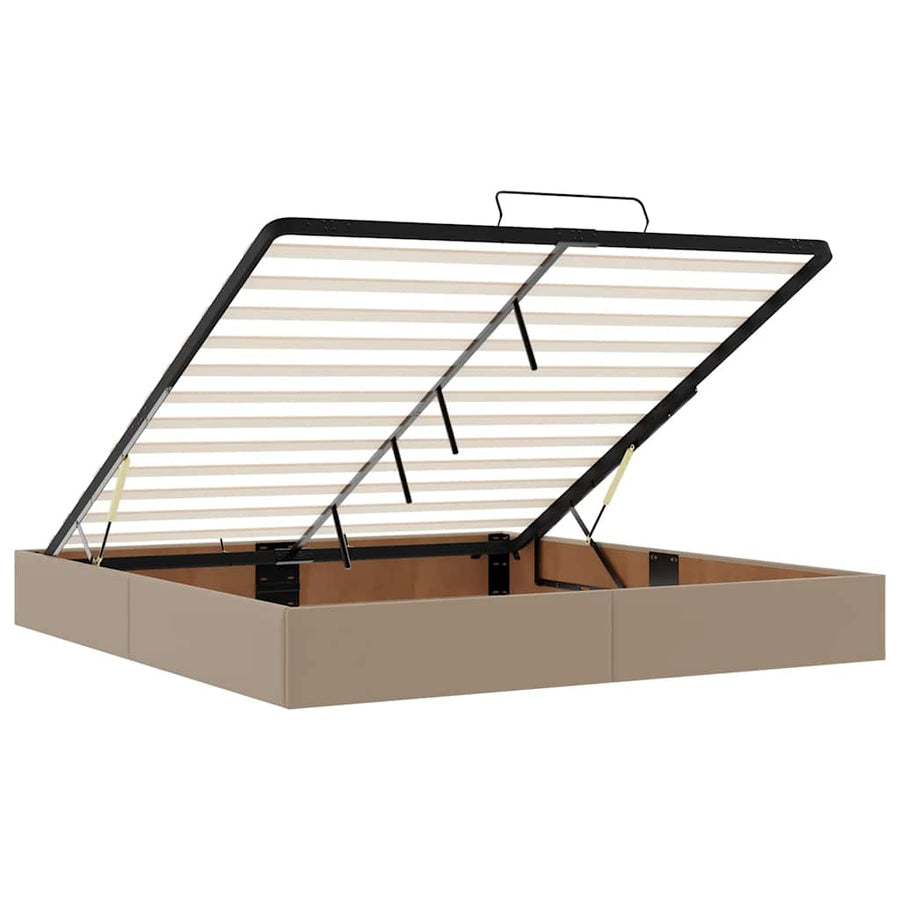 Ottoman bed met matras 160x200cm kunstleer cappuccinokleurig