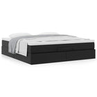 Ottoman bed with mattress 180x200cm faux leather black