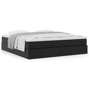 Ottoman bed with mattress 180x200cm faux leather black