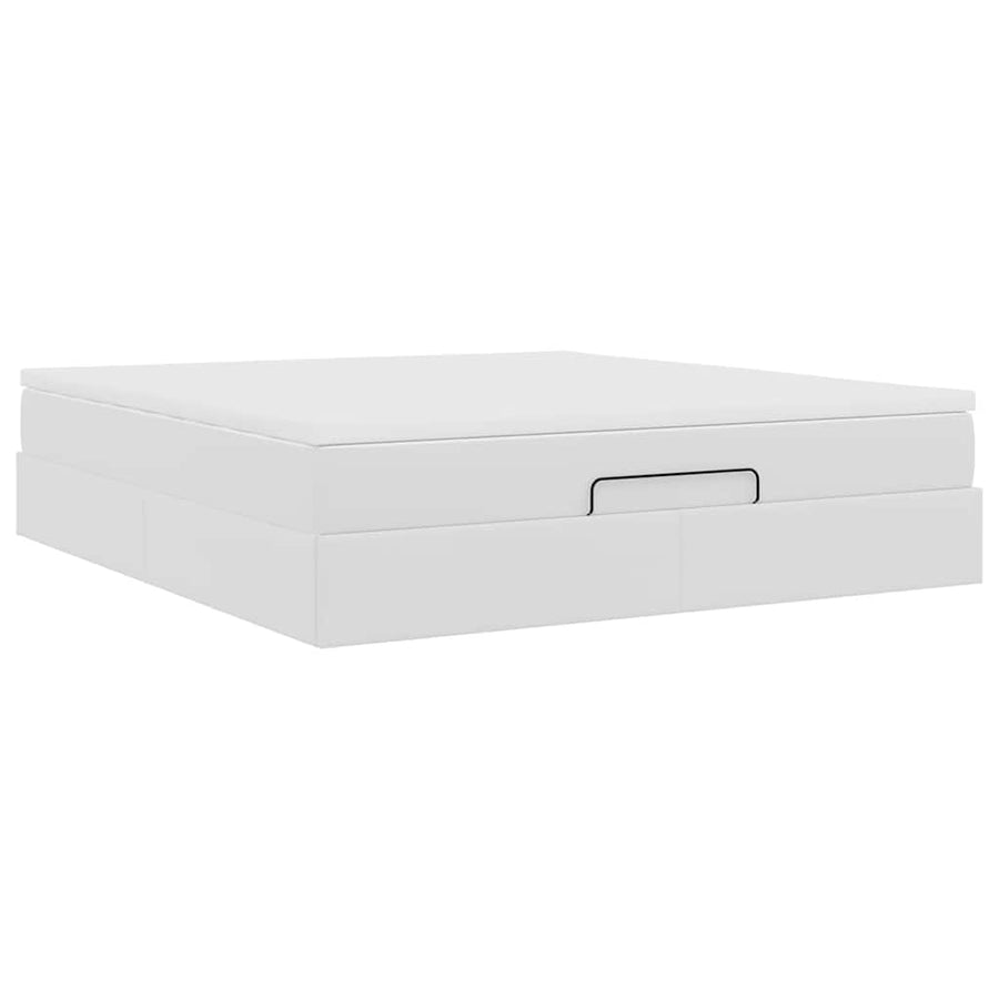 Ottoman bed met matras 180x200cm kunstleer wit