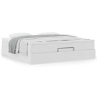 Ottoman bed with mattress 180x200cm faux leather white