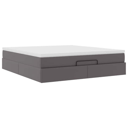 Ottoman bed met matras 180x200cm kunstleer grijs