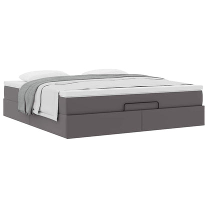 Ottoman bed met matras 180x200cm kunstleer grijs