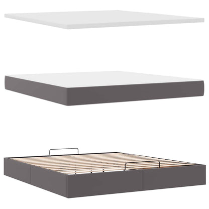Ottoman bed met matras 180x200cm kunstleer grijs