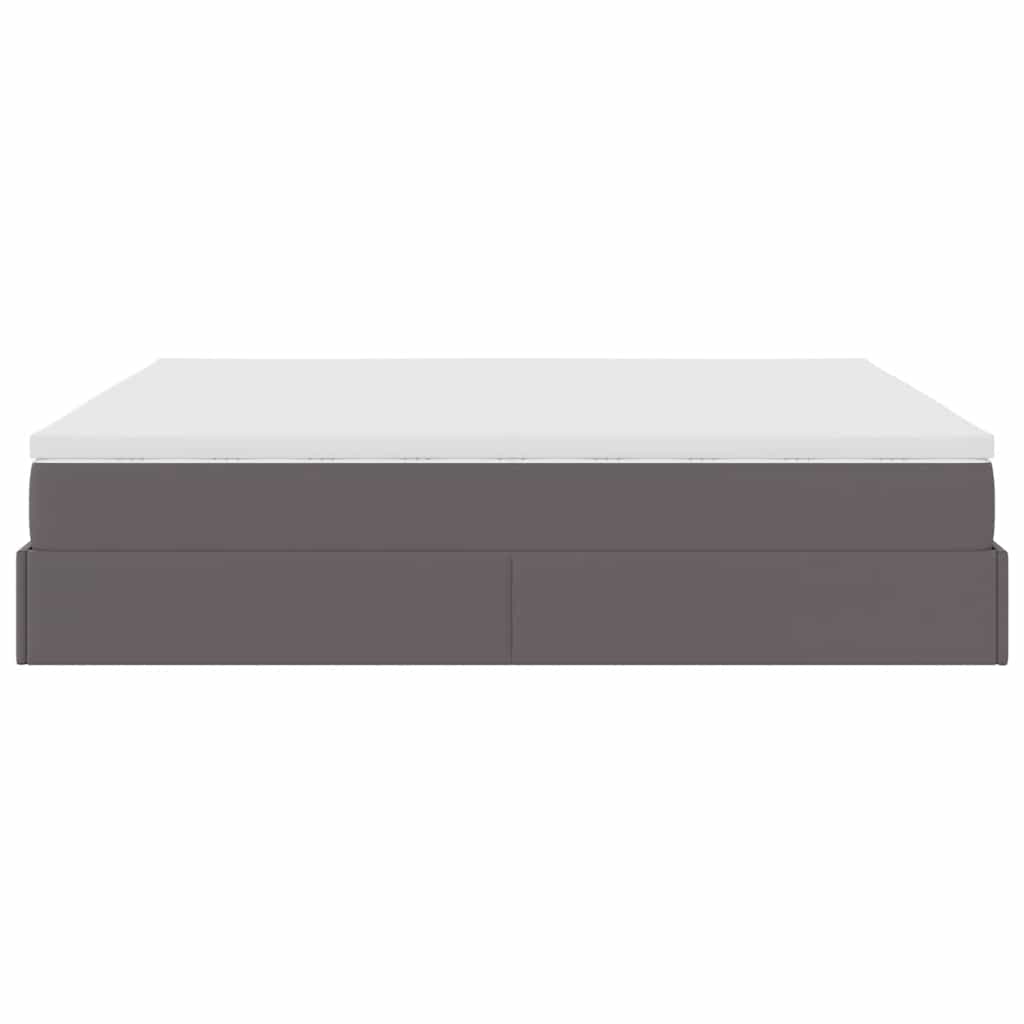Ottoman bed met matras 180x200cm kunstleer grijs